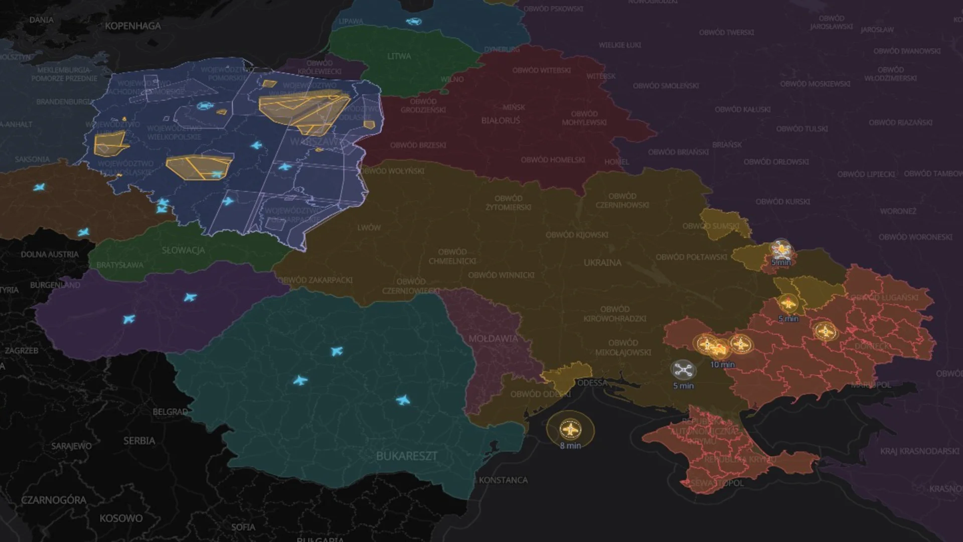Strażnik: mapa dronów, rakiet i samolotów jako uzupełnienie alertu RCB Strażnik pokazuje, co leci w stronę Polski. Nieoficjalna mapa dronów i rakiet działa w telefonie