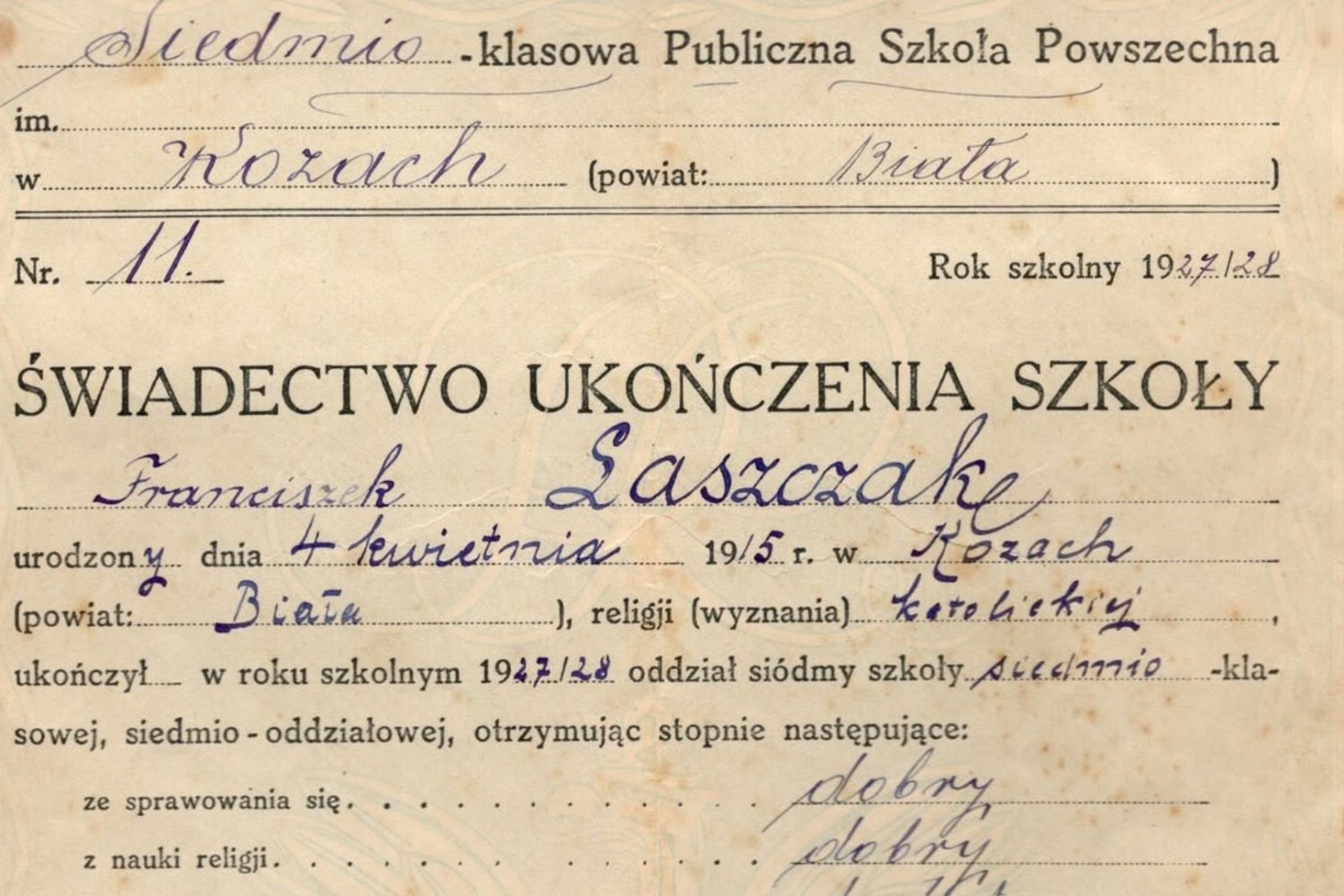 Świadectwo szkolne