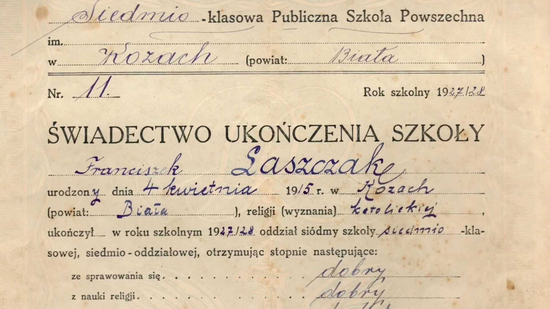 100 lat temu dawali takie świadectwa szkolne. Spis przedmiotów to inny świat Świadectwo szkolne