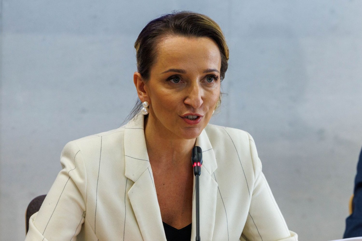 Sylwia Gregorczyk-Abram w czasie przemówienia