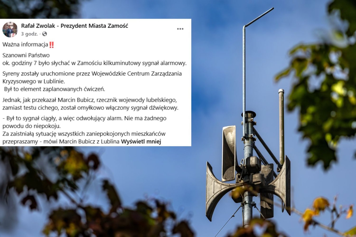 syreny, alarm, Lubelszczyzna