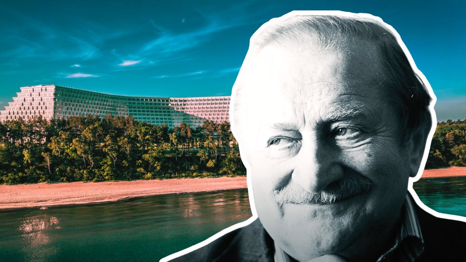 Jak Tadeusz Gołębiewski stworzył hotelowe imperium. "To taki ojciec, który dbał o wszystko" Tadeusz Gołębiewski na tle nowego hotelu Gołębiewski