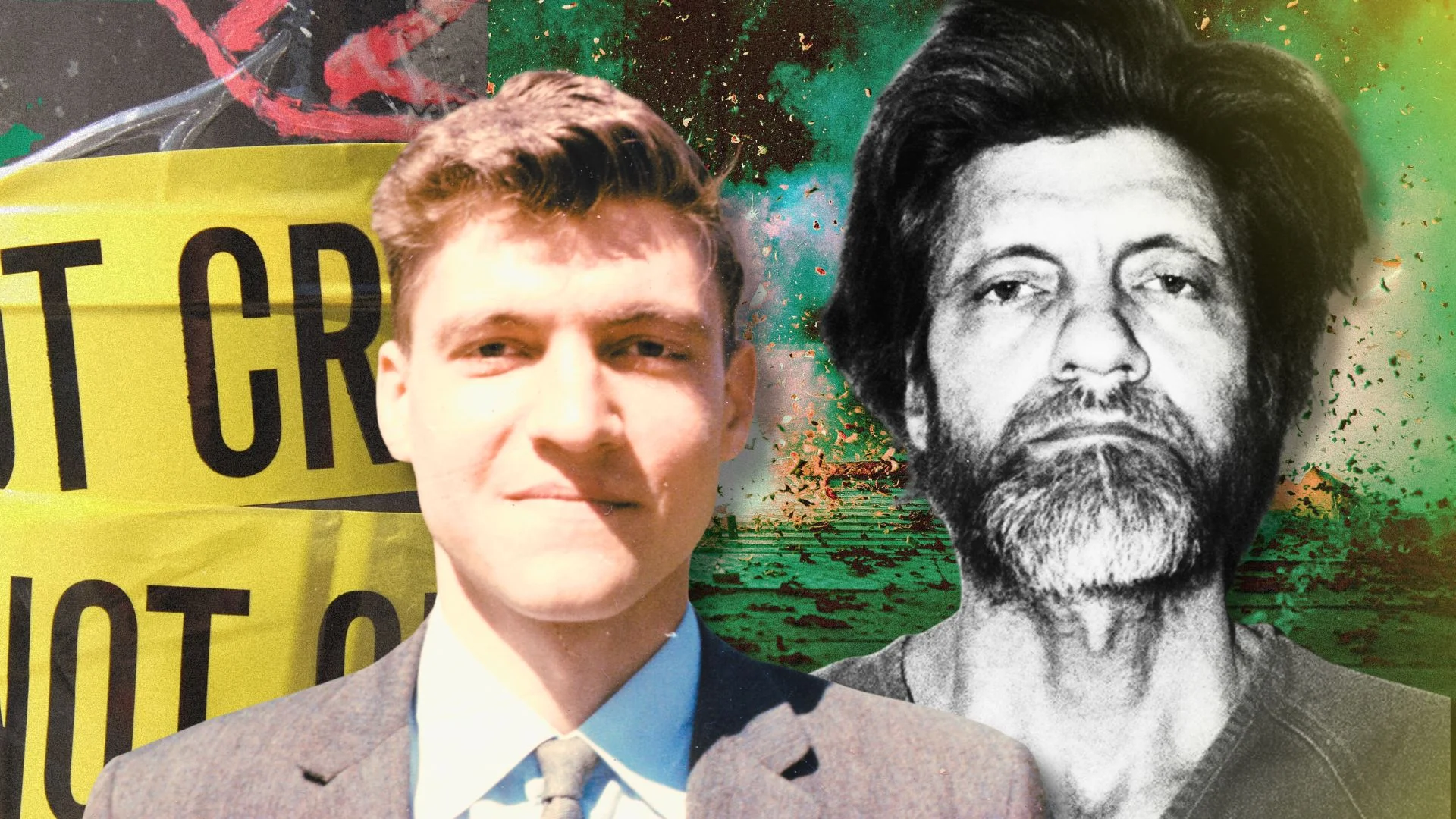 Ted Kaczynski w młodości i na zdjęciu z aresztu