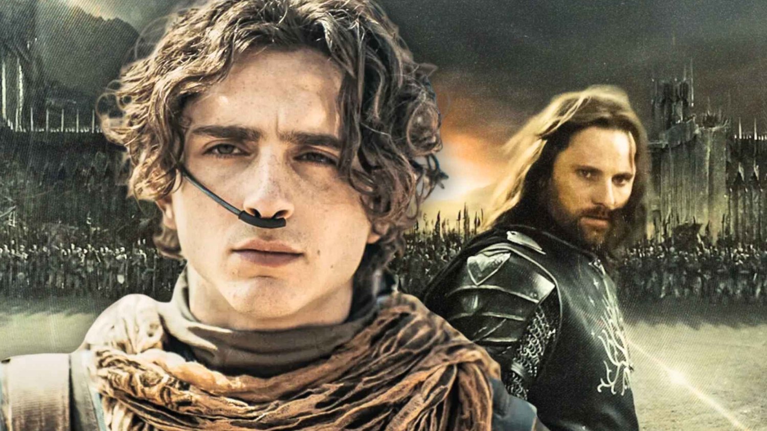 Timothee Chalamet w filmie "Diuna" i kadr z "Władcy Pierścieni: Powrotu króla".