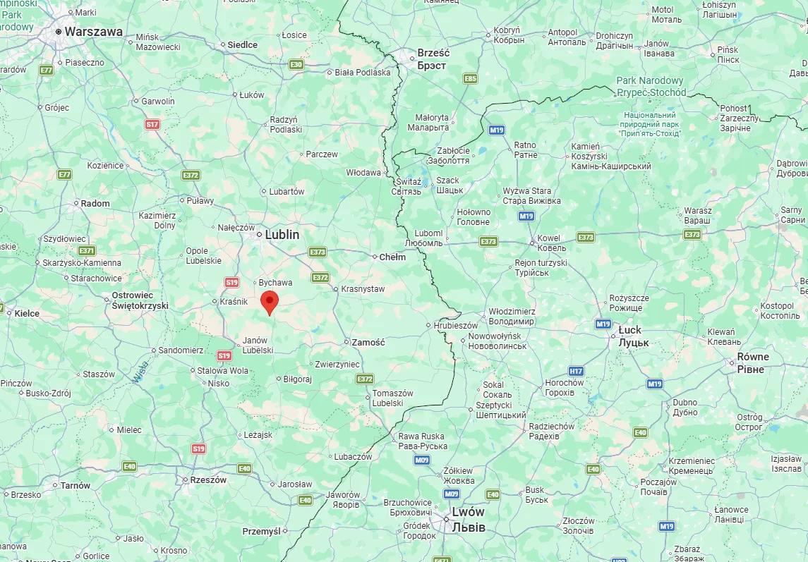 Rakieta Ch-101 z Rosji wleciała do Polski Mapa z miejscem uderzenia rakiety
