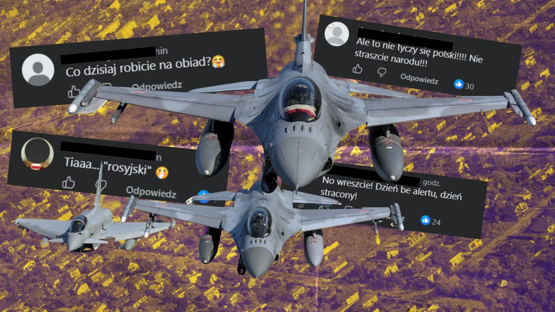 Wojsko podrywa myśliwce, Polacy pytają o obiad. Śmiech oswaja strach i ma swoją cenę