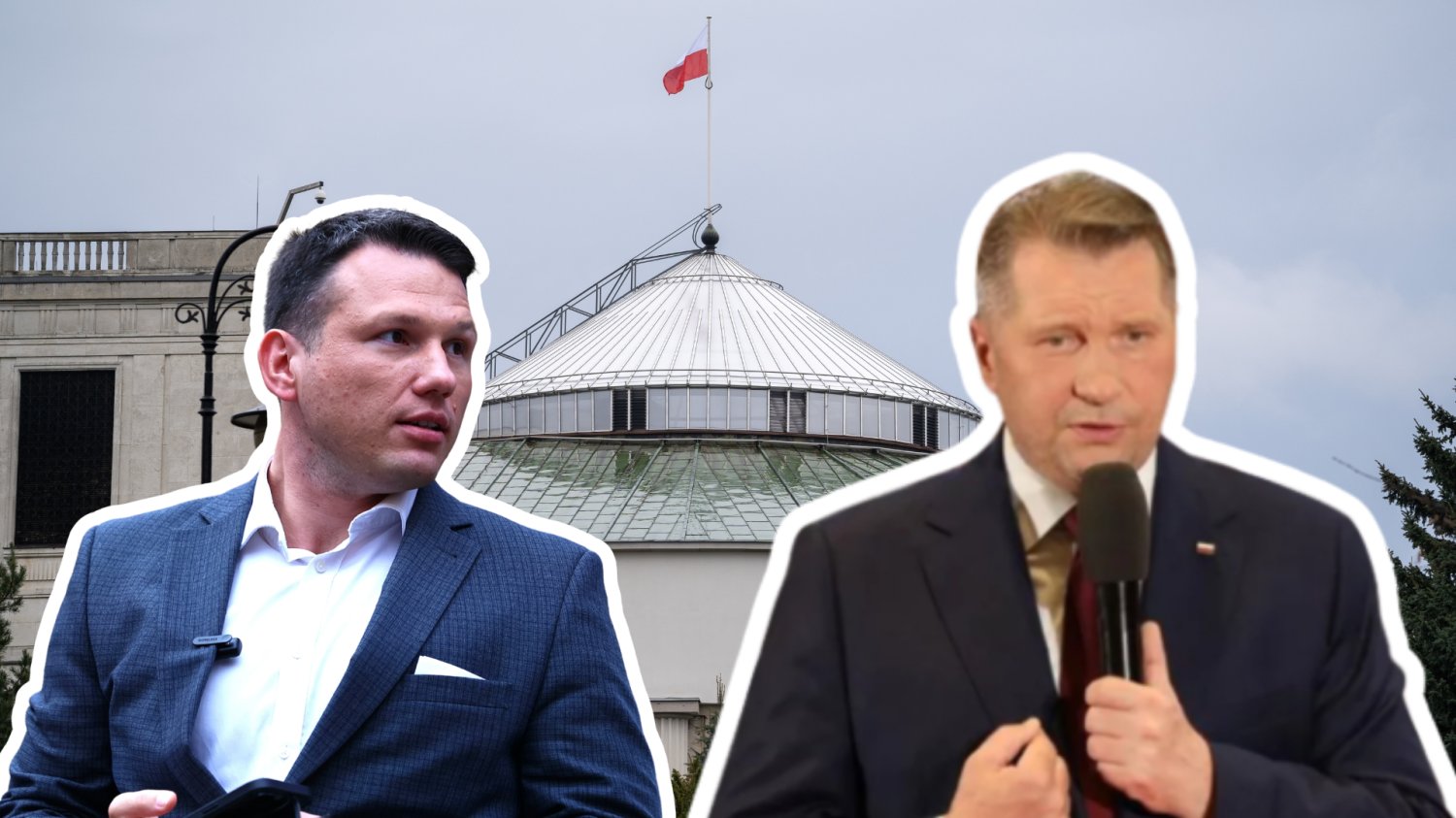 Mentzen starł się z Czarnkiem w sprawie Cienkowskiej. "Stanęliście po stronie Tuska" Sławomir Mentzen i Przemysław Czarnek, w tle Sejm