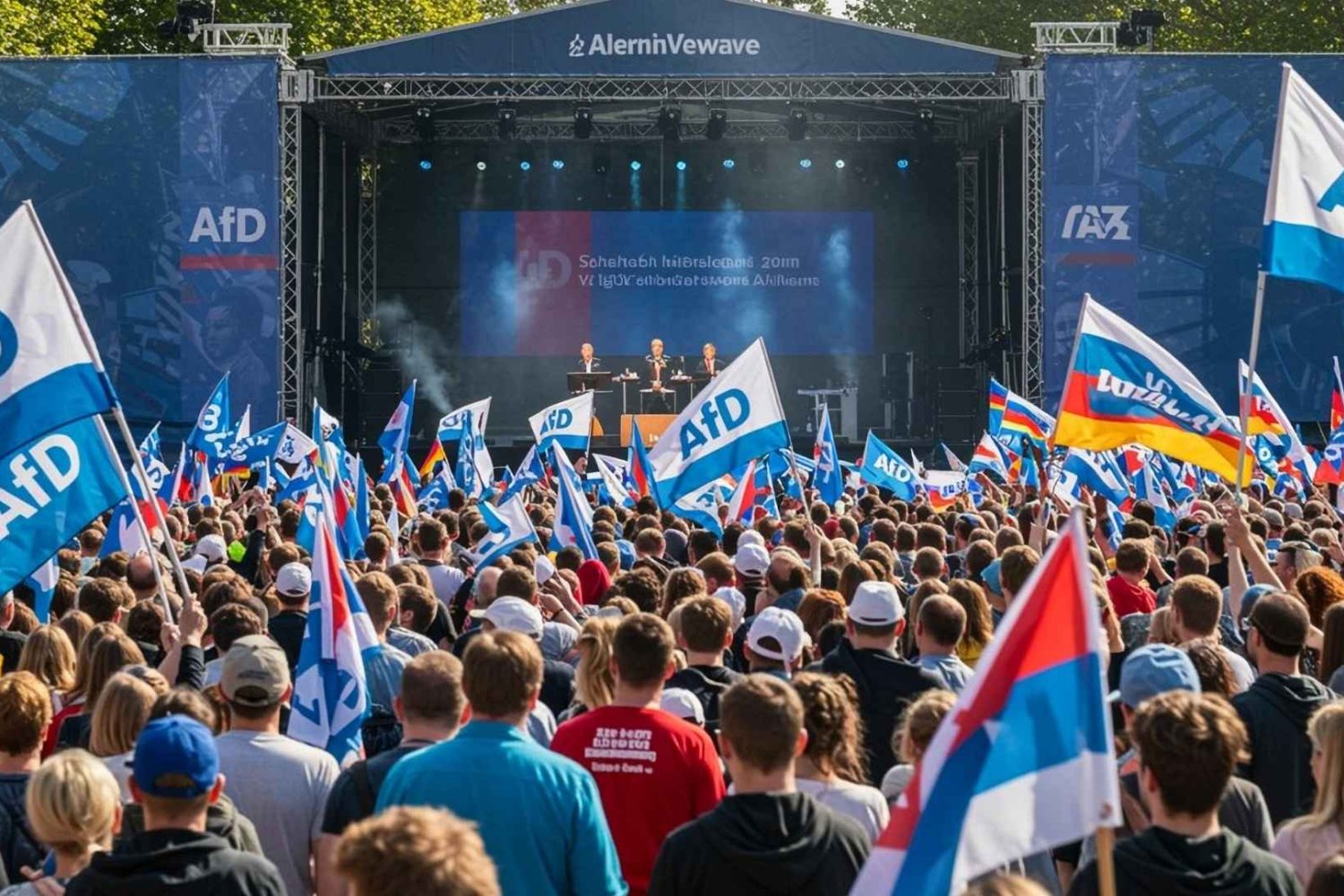 AfD wygrywa w Saksonii-Anhalt. Jeszcze 3 mandaty i rządziliby samodzielnie wiec wyborczy AfD
