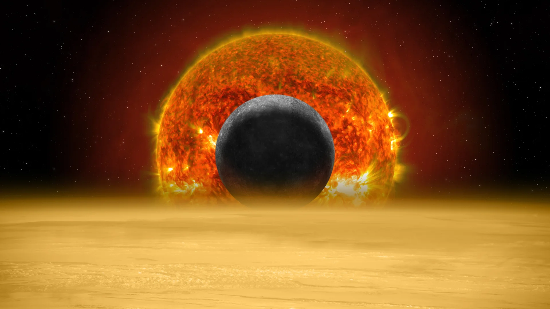 Retrogradacja Merkurego w Skorpionie. Co radzą astrologowie? Wizualizacja planet Merkury i Wenus na tle Słońca