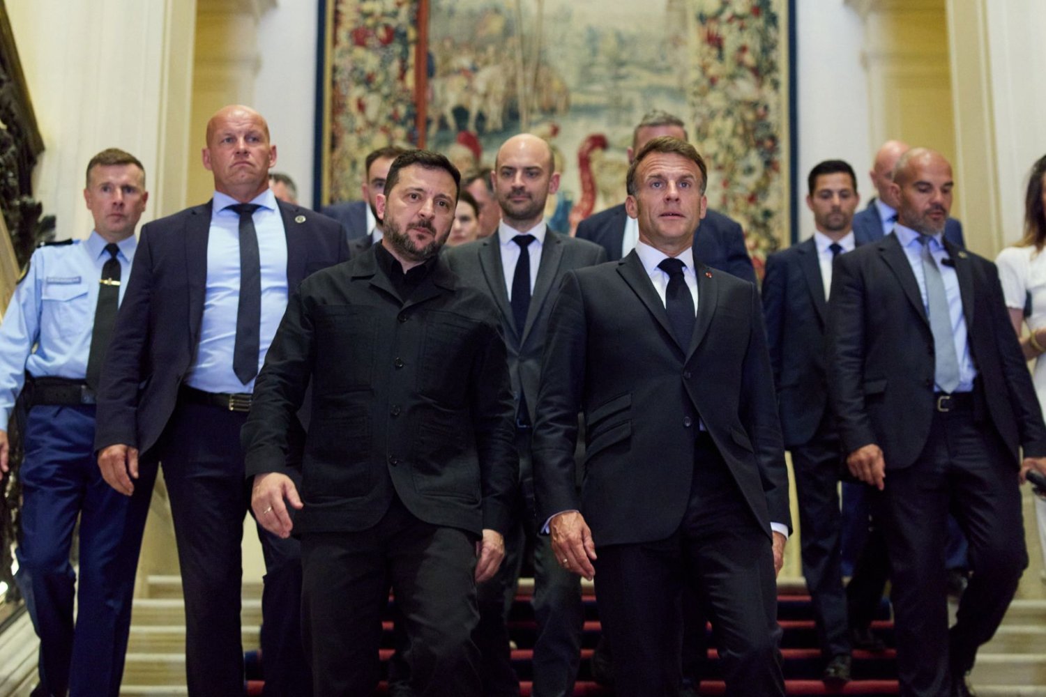 Wołodymyr Zełenski, Emmanuel Macron
