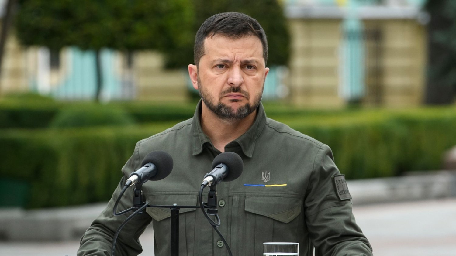 Wołodymyr Zełenski w trakcie przemówienia