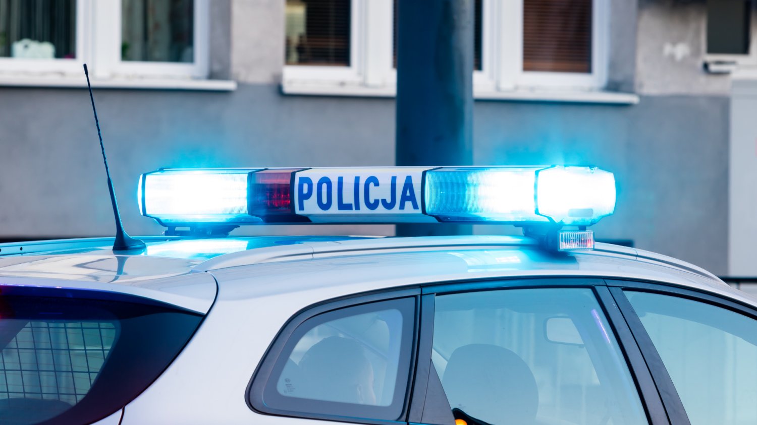 Wóz policyjny na sygnale