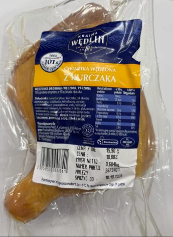 Ćwiartka wędzona z kurczaka nr partii 2679401